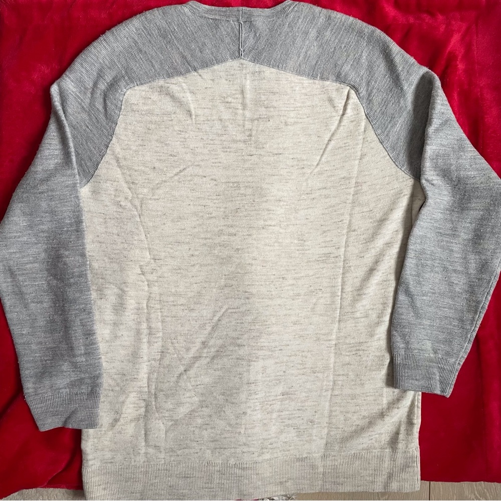 Vince Men's heather white and Gray Crewneck Sweater - Picture 5 of 8